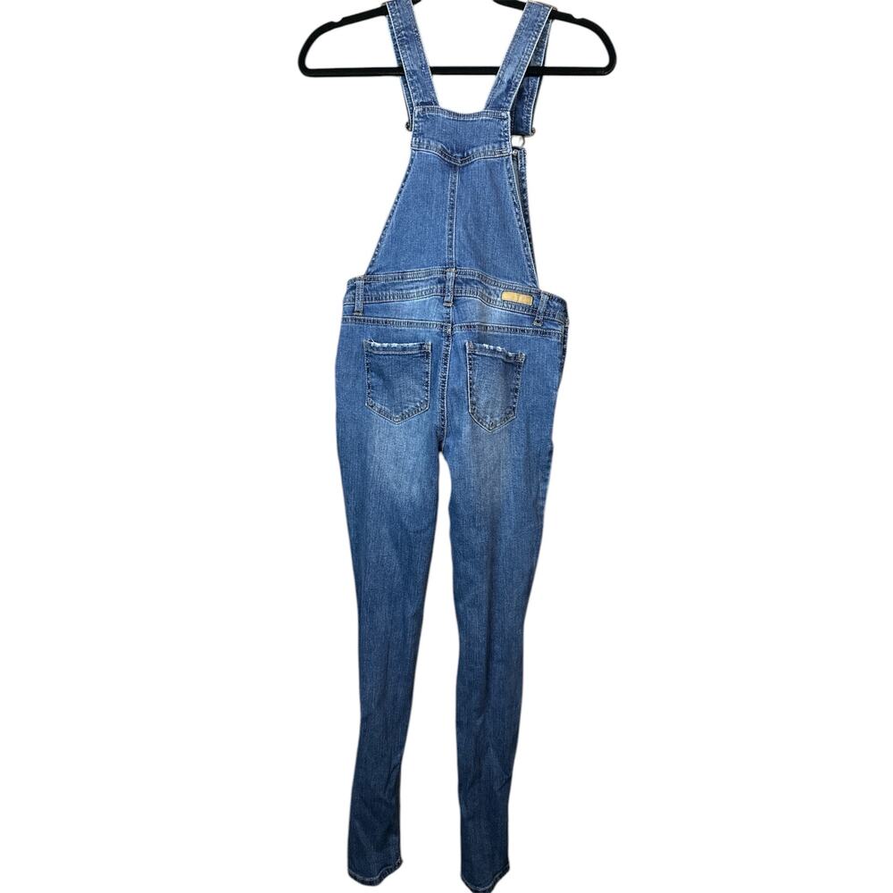 True Craft Blue Jean Denim Distressed Long Pants Adjustable Overall Bibs Size 3 - Picture 3 of 8
